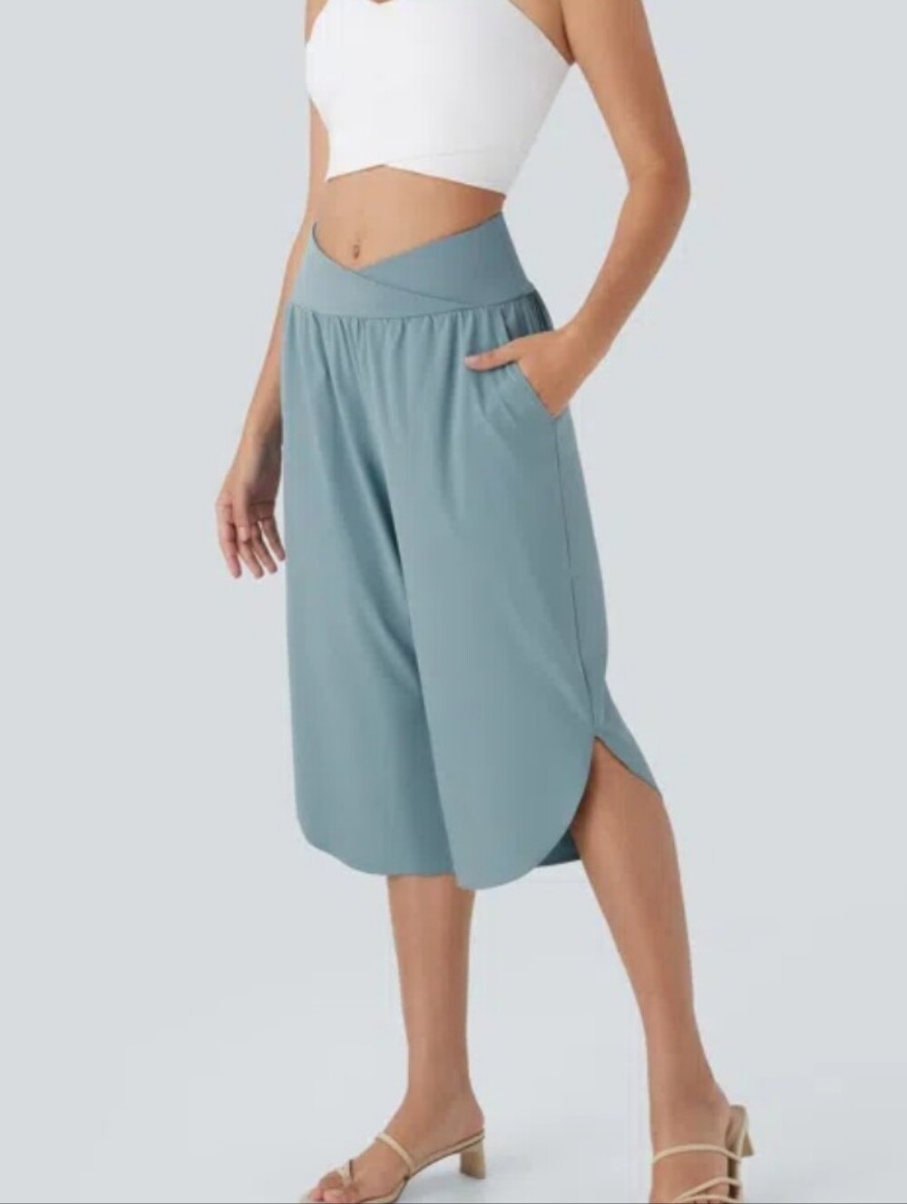 HALARA Breezefull High-Rise Wide-Leg Capri Pants